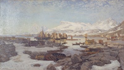 Lentedag in Lofoten door Otto Sinding