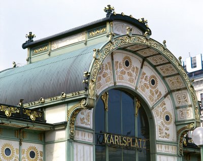 Het Otto Wagner Paviljoen op Karlsplatz door Otto Wagner
