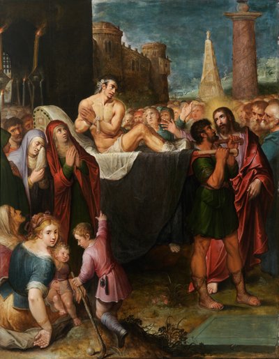 Opwekking van de jongeling van Naïn door Otto van Veen