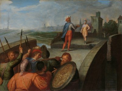 Vredesonderhandelingen tussen Julius Civilis en de Romeinse generaal Cerialis door Otto van Veen