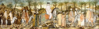 Europese Heren in Processie van Oriëntaalsen, c.1720 door Ottoman School