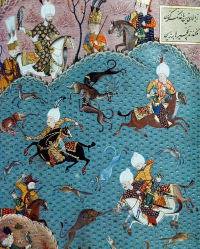 Jachtscène in aanwezigheid van Sultan Murad II (Murat) door Ottoman School