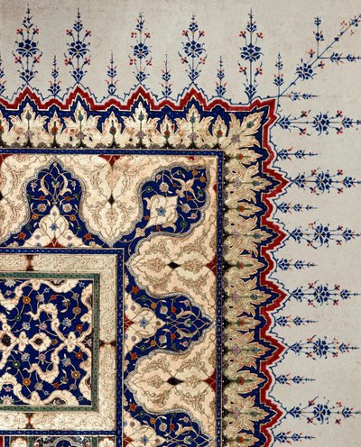 Ottomaanse kunst: paginadetail van codex B 373, miniatuur door Ottoman School