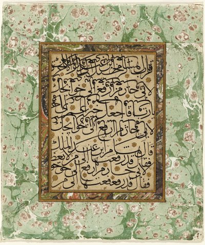 Pagina van kalligrafie door Ottoman School
