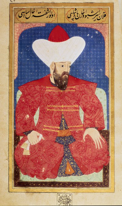 Portret van de Sultan van het Ottomaanse Rijk Orhan I (1281-1360) Miniatuur uit het manuscript 