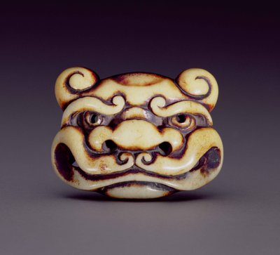Netsuke die het gezicht van een oni-demon uitbeeldt, c.1870 door Ozaki Kokusai