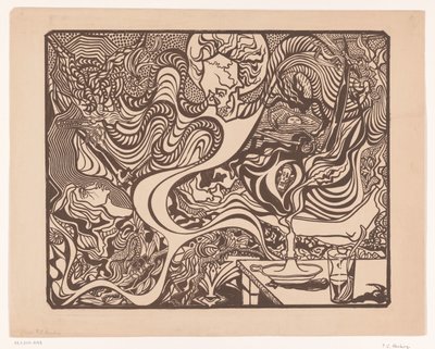 Zonder titel (Symbolistische hallucinatoire scène) door P.C. Hamburg (possibly)