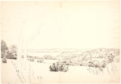 Landschap met uitzicht over Skarrit meer door P.C. Skovgaard