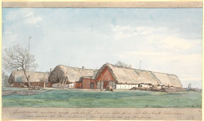 Lundsgaard ongeveer halverwege Læsø. door P.C. Skovgaard