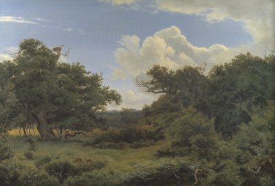Eikenbomen in Nordskoven bij Jægerspris, Seeland door P.C. Skovgaard