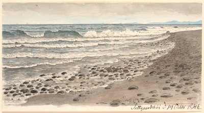 Strand met uitzicht over Kattegat naar Kullen door P.C. Skovgaard