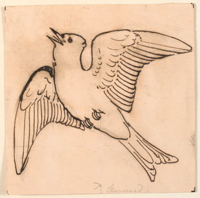 Zingende leeuwerik. Decoratief ontwerp. door P.C. Skovgaard