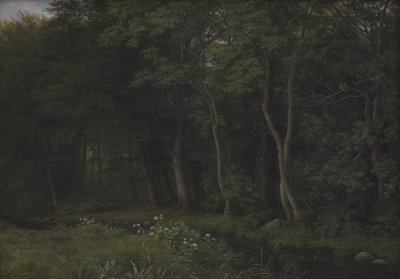 Schemering in een bos bij Iselingen Manor, Seeland door P.C. Skovgaard