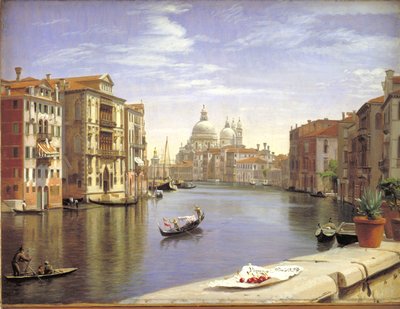 Uitzicht op het Canal Grande, Venetië. Op de achtergrond S. Maria della Salute door P.C. Skovgaard