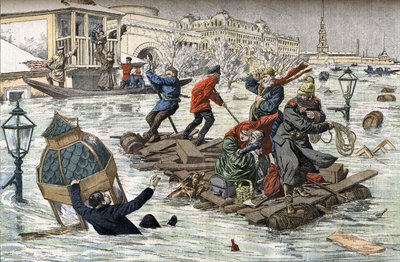 Overstromingen in Sint-Petersburg in 1903 door P.H.G.V. Michel