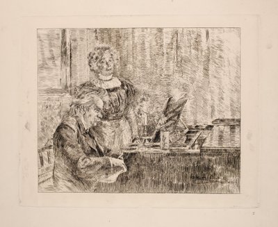 Edvard en Nina Grieg bij de piano door Peder Severin Krøyer