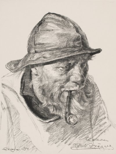 Hoofd van een visser uit Skagen door Peder Severin Krøyer
