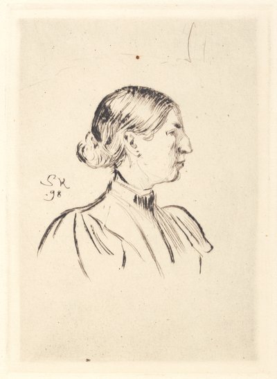 Portret van Anna Ancher, profiel door Peder Severin Krøyer