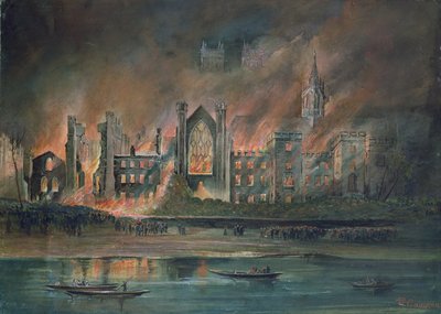 Brand in het Parlement, 16 oktober 1834 door P.T. Cameron