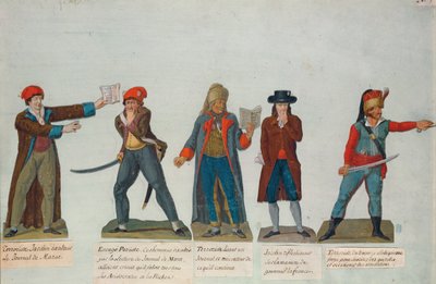 Jacobijnen en terroristen tijdens de Terreur (1793-4) tijdens de Franse Revolutie door P. A. and J.B. Lesueur