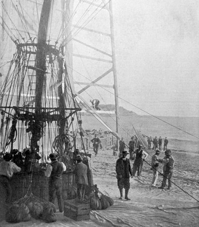 De poging van graaf de la Vaulx om de Middellandse Zee over te steken per ballon, 1901 door P. Doye
