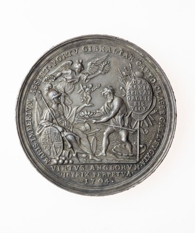 Medaille ter herdenking van Britse overwinningen, 1704 (zilver) door P. H. Muller