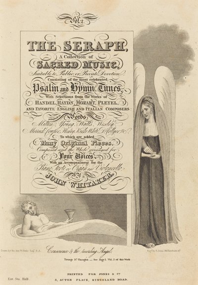 Geweten en de optekenengel door P. Jones after William Blake