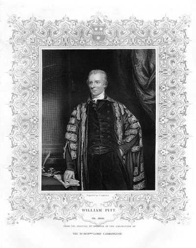 William Pitt, de Jongere, Britse politicus en premier, 19e eeuw door P. Lightfoot