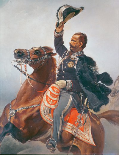 Portret van Vittorio Emanuele (1820-78) Koning van Sardinië en Italië (detail) door P. Litta