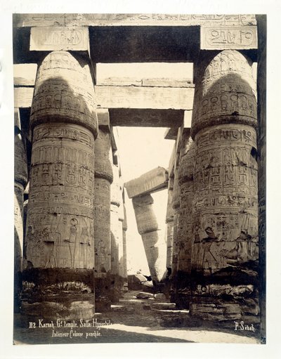 Hypostyle hal, tempel van Amon-Re, Karnak, Egypte, 1878 door P Sebah