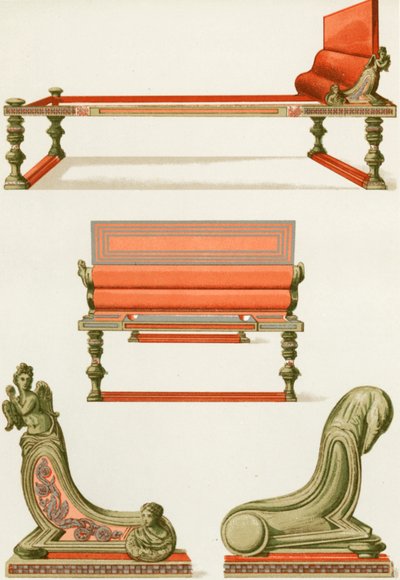 Bronzen meubels uit Pompeii door P. Sellier