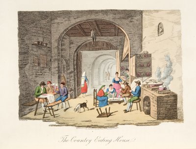 Het landelijke eetgelegenheid, uit Italiaanse Scenery, die de gewoonten, gebruiken en amusements van de verschillende staten van Italië vertegenwoordigt, pub. 1806 door P. van (after) Lerberghi