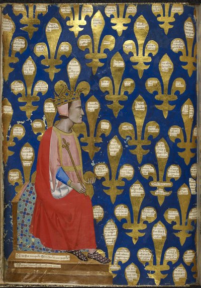 Robert van Anjou Uit Regia Carmina door Convenevole da Prato door Pacino di Buonaguida