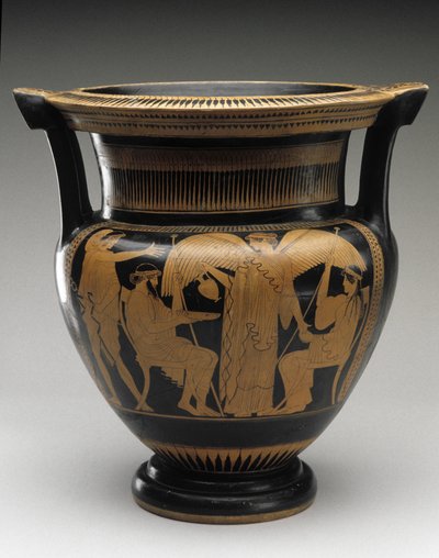 Roodfiguren Kolom Krater met scène van Zeus en Hera, 480-460 v.Chr. door Painter Syriskos