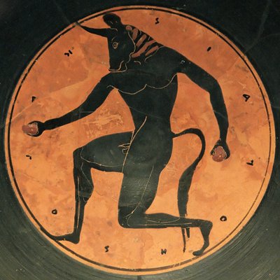 Oud-Griekse Pottery van de Minotaurus, c.515 door Painter of London E342