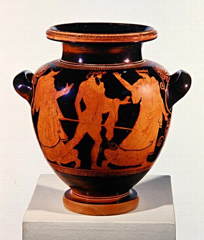 Attische roodfigurige stamnos (keramiek) door Painter of the Birth of Athena