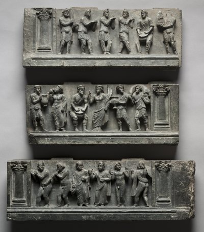 Bacchanaal reliëf, Pakistan, Gandhara, Buner gebied, vroege Kushan periode (AD 1-320) door Pakistani School