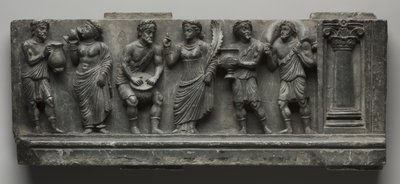 Bacchanaal reliëf, Pakistan, Gandhara, Buner gebied, vroege Kushan Periode (AD 1-320) door Pakistani School