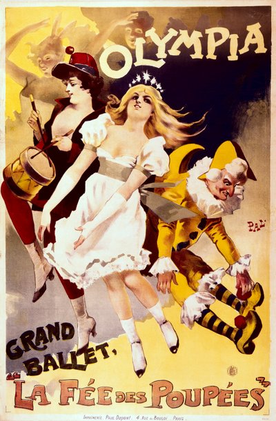 De Fee van de Poppen, reclameposter voor het grote ballet in het Olympia theater door Pal (1855 1942)