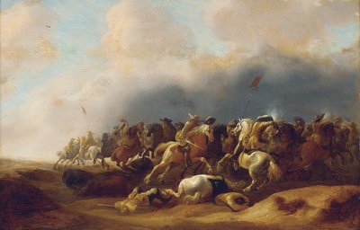 Een cavaleriegevecht door Palamedes Palamedesz