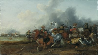 Een cavaleriegevecht, 1632 door Palamedes Palamedesz