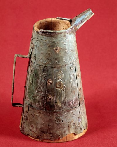 Christelijke oudheid: liturgische vaas versierd met scènes uit het leven van Christus. 3e eeuw AD. Saint Germain, Museum van Oudheden door Paleo Christian