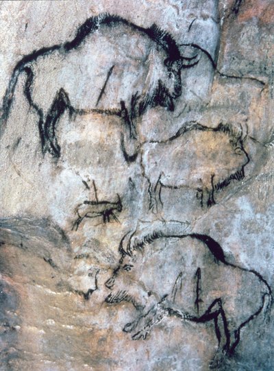Gewonde Bison, Magdalénien door Paleolithic Paleolithic