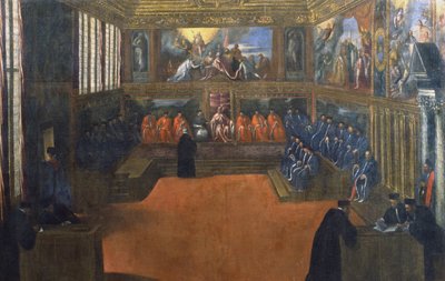 De Doge van Venetië bezoekt de Heilige Stoel door Palma Il Giovane