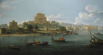 Uitzicht op de Villa Costaguti en Villa Pamphilj tussen Anzio en Nettuno door Paolo Anesi