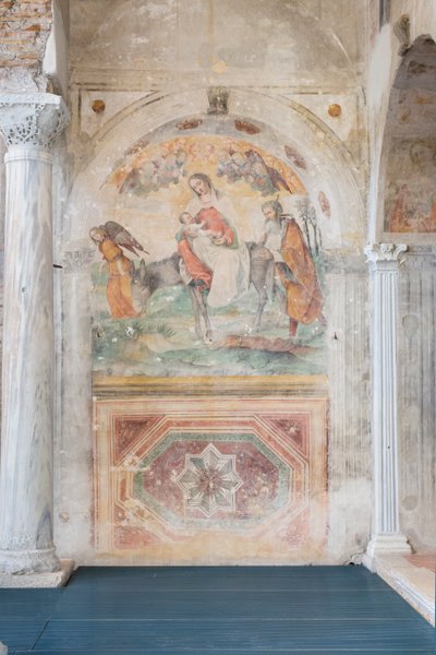 Fresco uit de vroegmiddeleeuwse kerk van san Salvatore, santa Giulia museumcomplex, Brescia door Paolo Caylina