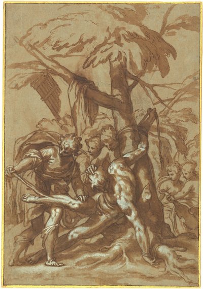 Het villen van Marsyas door Paolo Farinati