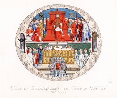 De kroning van Jean Galeas Visconti (Gian Galeazzo Visconti) door Paolo Mercuri