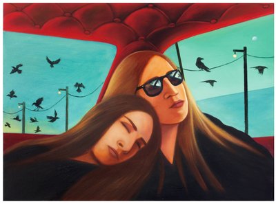 Mythologica n°4: Artemis, 2025 (olieverf op houtpaneel) door Paolo Perfranceschi