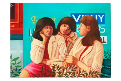 Mythologica n°6: de Moirai, 2025 (olieverf op houtpaneel) door Paolo Perfranceschi